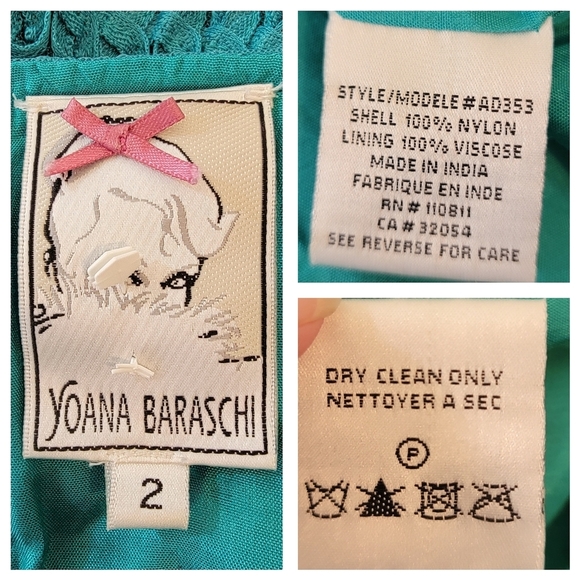 Anthropologie YOANA BARASCHI New Light Dress Sz 2 Teal Embroidered Fairy Artsy - Picture 10 of 12